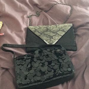 2 black evening bags